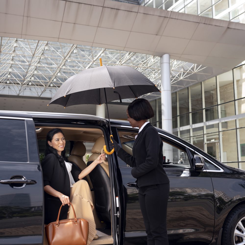 Oppium Company By Inventiva Creative Studio Businesswoman Getting Taxi Cab